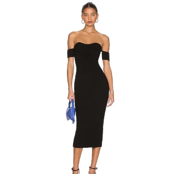 New! Helmut lang black Contour Midi Dress 🖤 Small NWT! - Picture 7 of 7